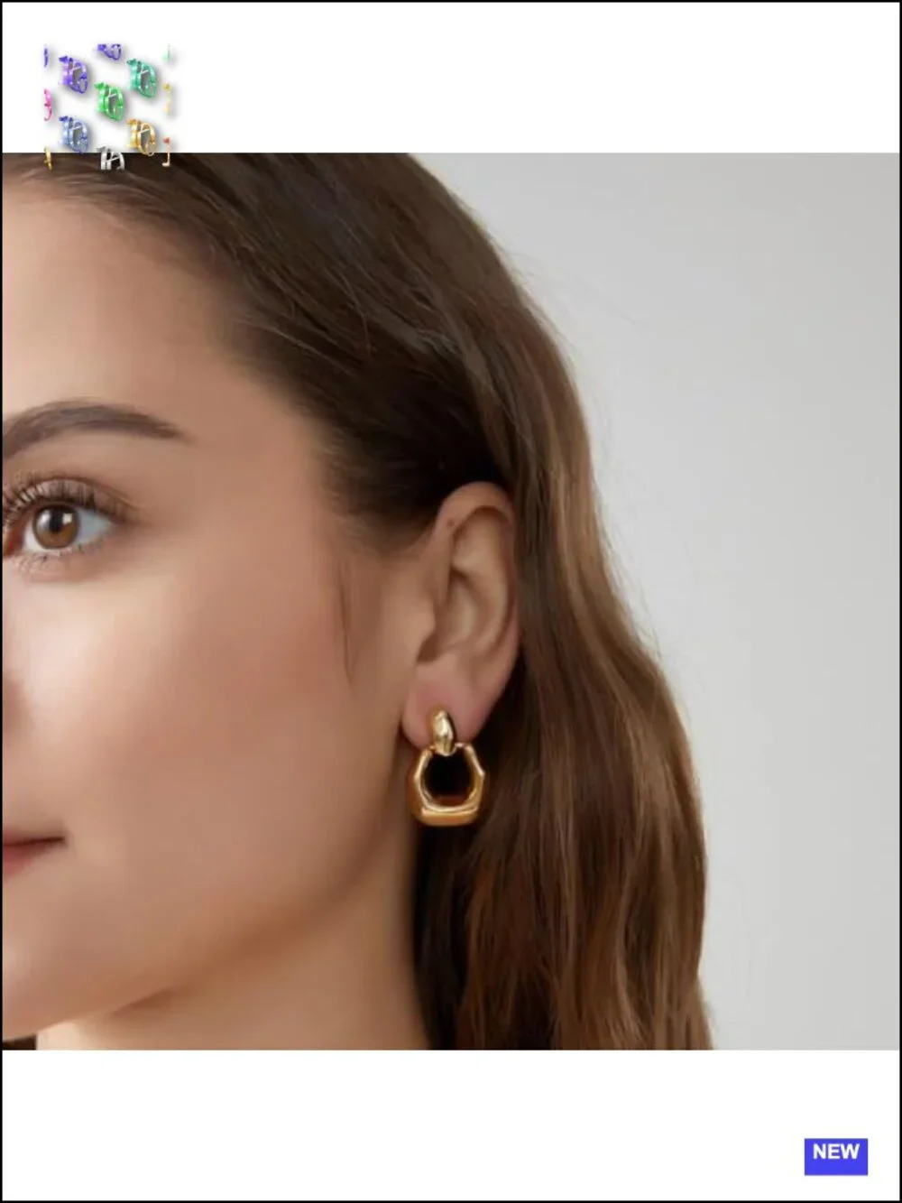Chunky Gold Drop Dangle Earrings Geometric Link Hoop Earrings Lightweight